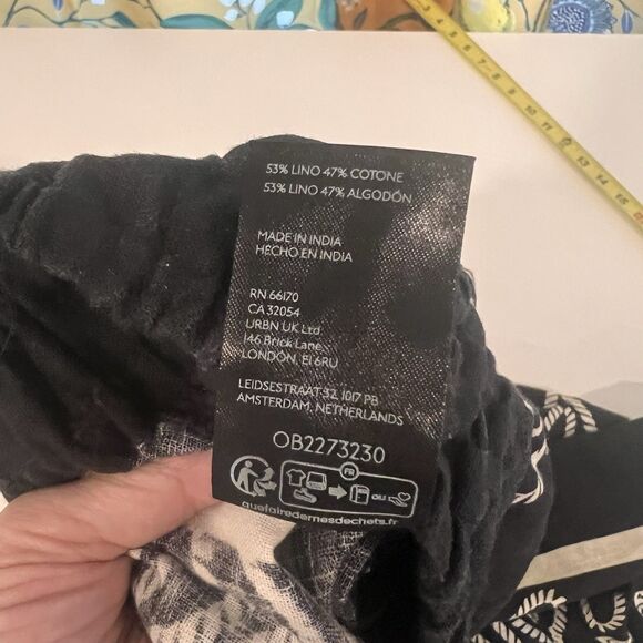 Women's ANTHROPOLOGIE Black Linen Blend Somerset Wide Leg Crop Pants Size Medium - Picture 7 of 11